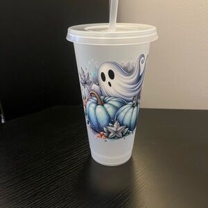 Ghost and Pumpkin Themed Tumbler